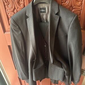 3 piece black suit